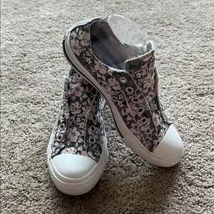 Converse All Star Laceless Violet Flowers Sneakers Shoes Women’s 7 Men’s 5